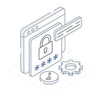Website encryption isometric icon, editable design vector