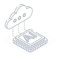 A handy isometric icon of ai cloud vector