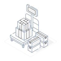 An icon of packaging isometric design vector