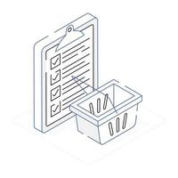 An inventory list isometric icon vector