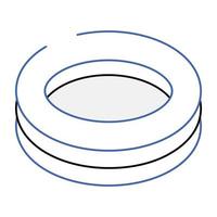 Get this amazing isometric icon of round pool vector