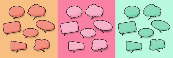 Speech bubble 3 color vector