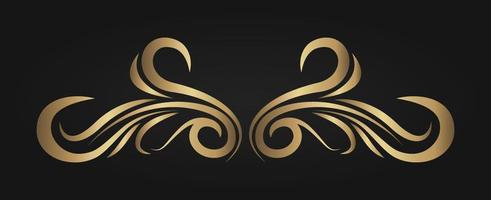 ornament vector, gold border decoration vector