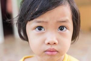 Funny little girl portrait photo