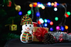 Beautiful gift with Christmas ornaments. photo