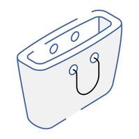 A captivating outline isometric icon of beach bag vector