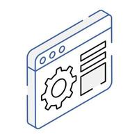 An icon of website management isometric design vector