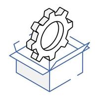 An seo package isometric outline icon vector