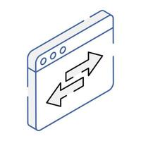 An icon of website management isometric design vector