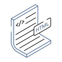 An icon of programming file isometric vector