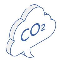 Download modern isometric icon of carbon dioxide vector