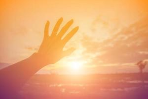 Hands-shape for the Sun. photo