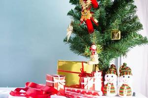Beautiful gift with Christmas ornaments. photo
