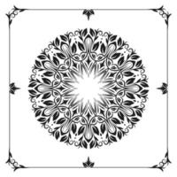 line art mandala, black and white vector