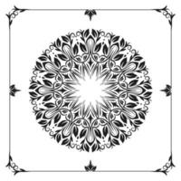 mandala de arte lineal, blanco y negro vector