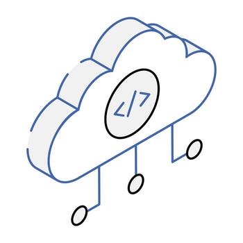 An icon of cloud programming editable design vector