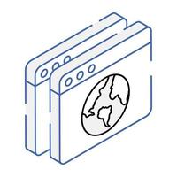 An icon of website management isometric design vector