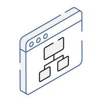 An icon of website management isometric design vector