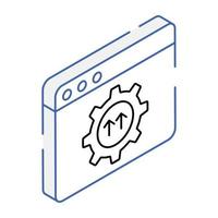 An icon of website management isometric design vector