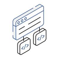 An icon of website management isometric design vector