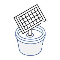 An icon of solar panel isometric vector