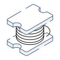 An editable isometric icon of coil vector