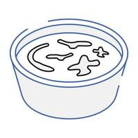 Well-designed isometric icon of soup bowl vector