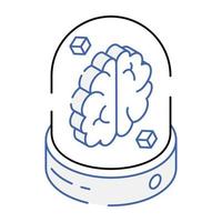 A 3d brain isometric icon download vector