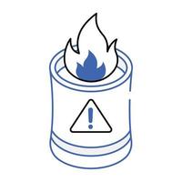 A fire alert isometric icon design