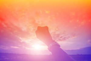 Hands-shape for the Sun. photo
