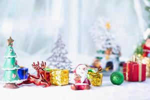 Beautiful gift with Christmas ornaments. photo