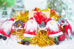 Beautiful gift with Christmas ornaments. photo