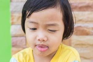 Funny little girl portrait photo