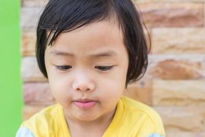 Funny little girl portrait photo