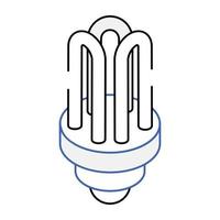 An editable isometric icon of energy saver vector