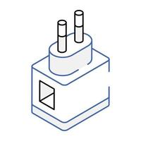 Download isometric icon of charging adapter vector