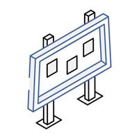 Notice board isometric icon is up for use