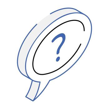 Ask question, isometric icon of faq vector