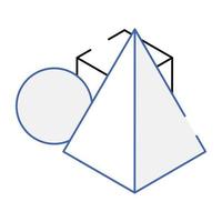 An isometric icon of geometrical shapes vector