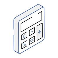 An icon of calculator isometric vector