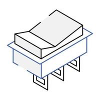 icono isométrico fácil de usar del interruptor eléctrico vector