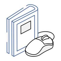 A handy isometric icon of online book vector