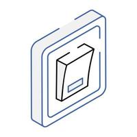 A customizable isometric icon of switch button vector