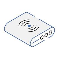 Wireless connection, isometric icon of wifi modem vector