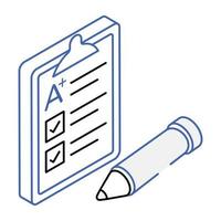 An icon of todo list isometric format vector