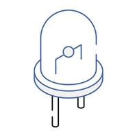 Modern isometric icon of electric capacitor vector