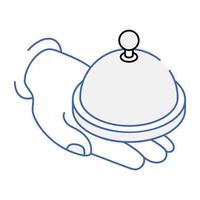 Check this isometric icon of butler bell vector