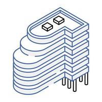 An icon of plaza building isometric design vector