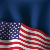 Independence Day of America Background With Blue Fabric and Wavy Flag vector
