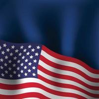 Independence Day of America Background With Blue Fabric and Wavy Flag vector